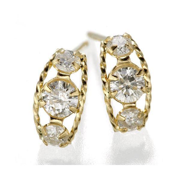 K18ローブダイヤモンドピアス K18YG K18ローブダイヤモンドピアス K18PG K18ローブダイヤモンドピアス