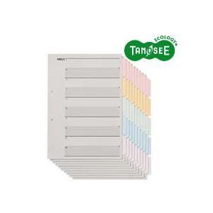 （まとめ）TANOSEE 見出しカード（エコノミータイプ） A4タテ 5色5山6枚 10組入×40パック