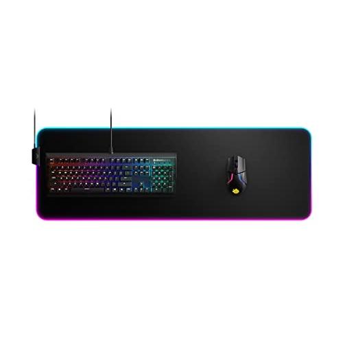 SteelSeries ゲーミングマウスパッド 2ゾーン RGB イルミネーション 9cm×30cm×0.4cm QcK Prism Cloth XL｜emzy-store｜03