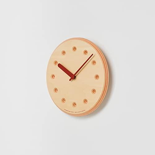 レムノス 掛け時計 アナログ 天然色木地 橙 Paper-Wood Clock ペーパー