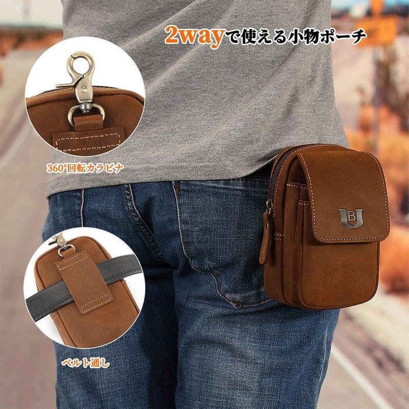 人気カラーの ウエストバッグ 本革 メンズ ベルトポーチ Bellstone 縦型 ブラウン Bs Bg 8165 カラビナ付き スマホポーチ 小物 ベルトポーチ Www Fattoriabacio Com