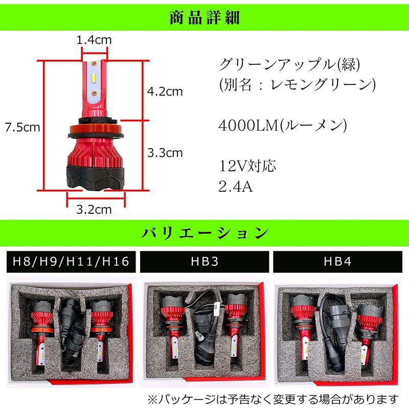 Meliore 爆光 LED フォグバルブ グリーンアップル レモンイエロー ライムグリーン H8 H9 H11 H16 ヘッドライト ラン｜en-office｜07