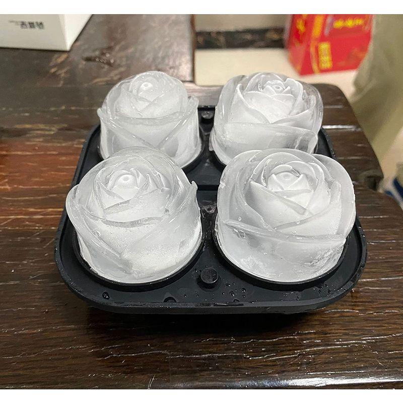 製氷器 シリコン ２個セット 製氷皿 丸 蓋付き かわいい 薔薇型 製氷器 製氷皿 バラ型 シリコン アイスボールメーカー 大きい氷 アイス｜en-office｜04