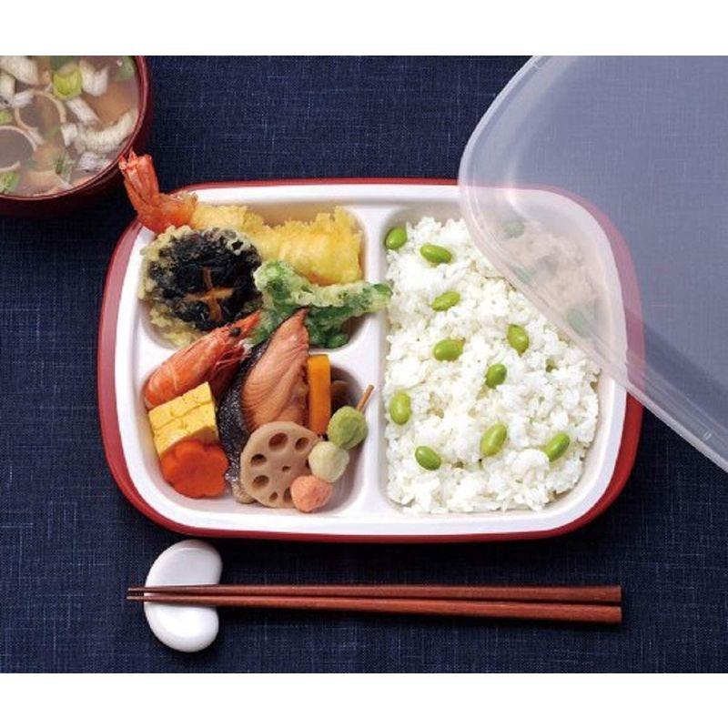 小森樹脂 食器 弁当 楽弁 フード付き ランチプレート 角型 ダークブラウン 約幅26×奥行18×高さ5cm フタ付きだからラップなしでOK｜en-office｜11