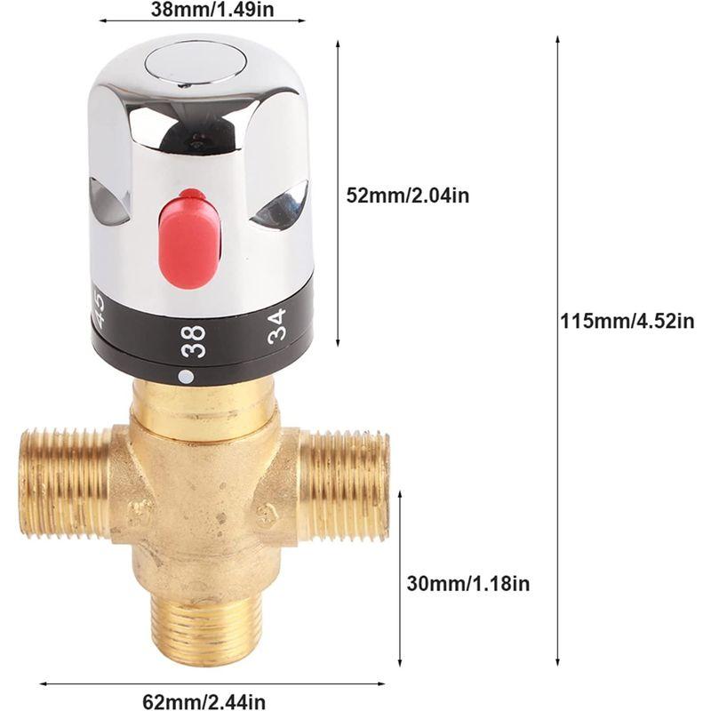 サーモスタット混合バルブ 混合弁 サーモスタット制御 ミキシングバルブ サーモスタットミキシングバルブ 蛇口温度調節 温度制御 黄銅製 バル｜en-office｜09