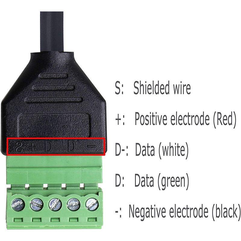 CERRXIAN 1フィートUSB 2.0オス - 5ピンネジ端子メス無はんだ充電およびデータ転送コンバータアダプタ延長コード｜en-office｜10