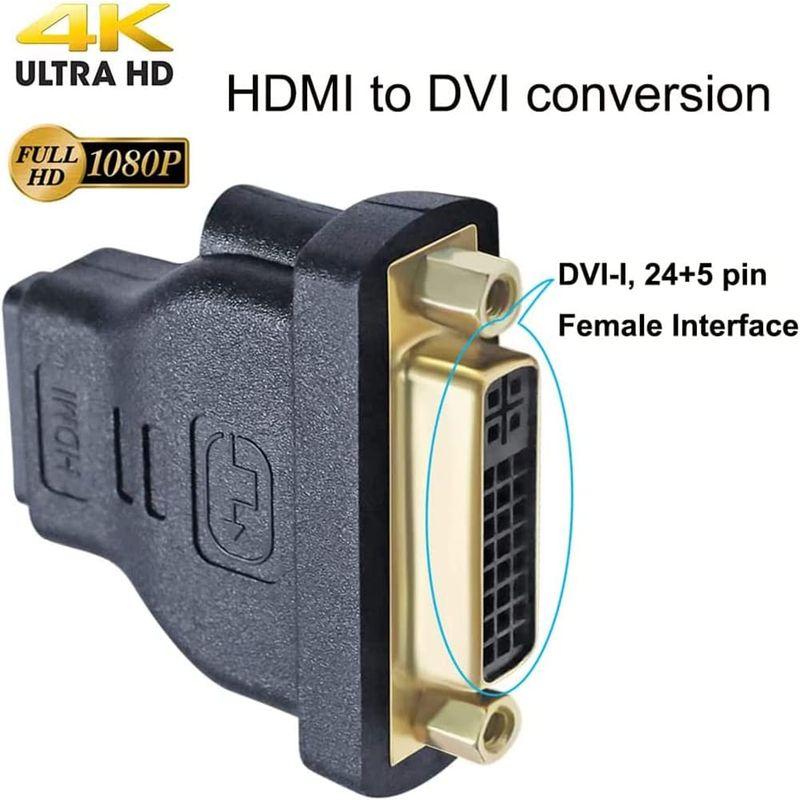 DTECH HDMI メス DVI 29pin メス 変換 アダプター 双方向伝送 DVI-I ( 24+5 ) to HDMI Type-｜en-office｜08