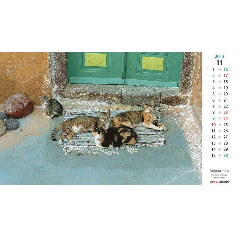 Aegean Cat 2013年卓上カレンダー エーゲ海の猫 PostCalendar｜en-office｜13