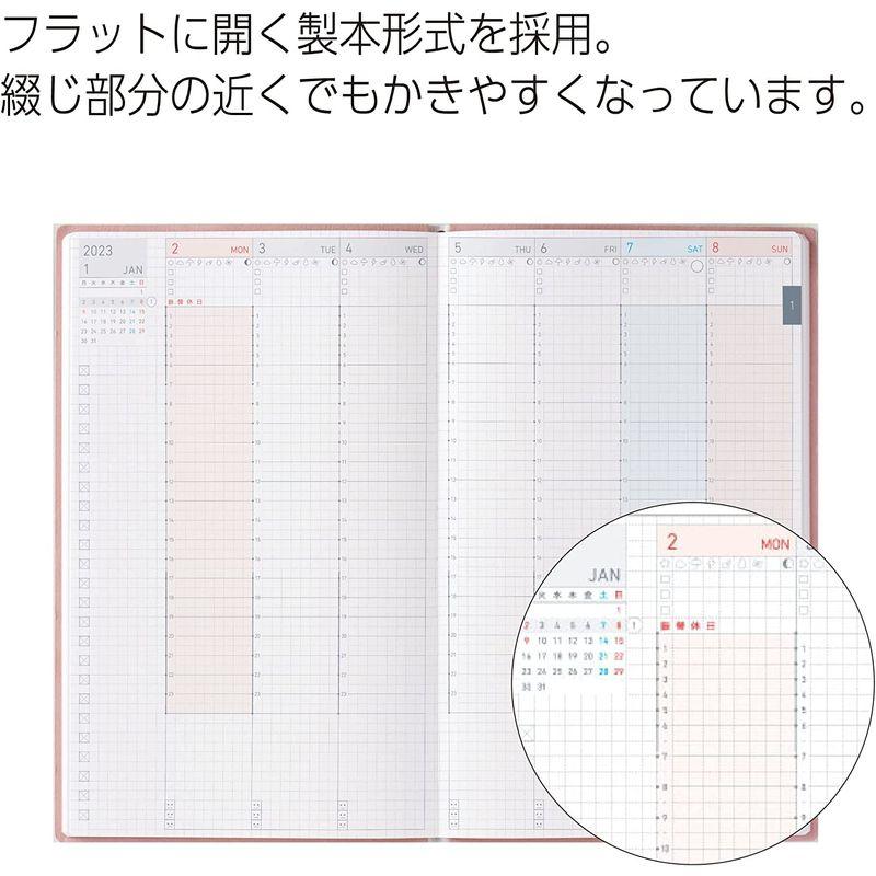 コクヨ ジブン手帳 Lite mini 手帳 2023年 B6 スリム マンスリー&ウィークリー ネイビー ニ-JLM1DB-23 2022｜en-office｜05