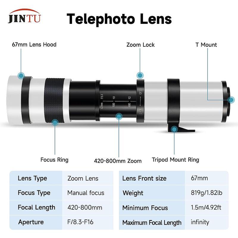 JINTU 420-1600mm f / 8.3 HDマニュアル望遠レンズ+ 2倍望遠レンズNikon D600 D610 D700 D75｜en-office｜03