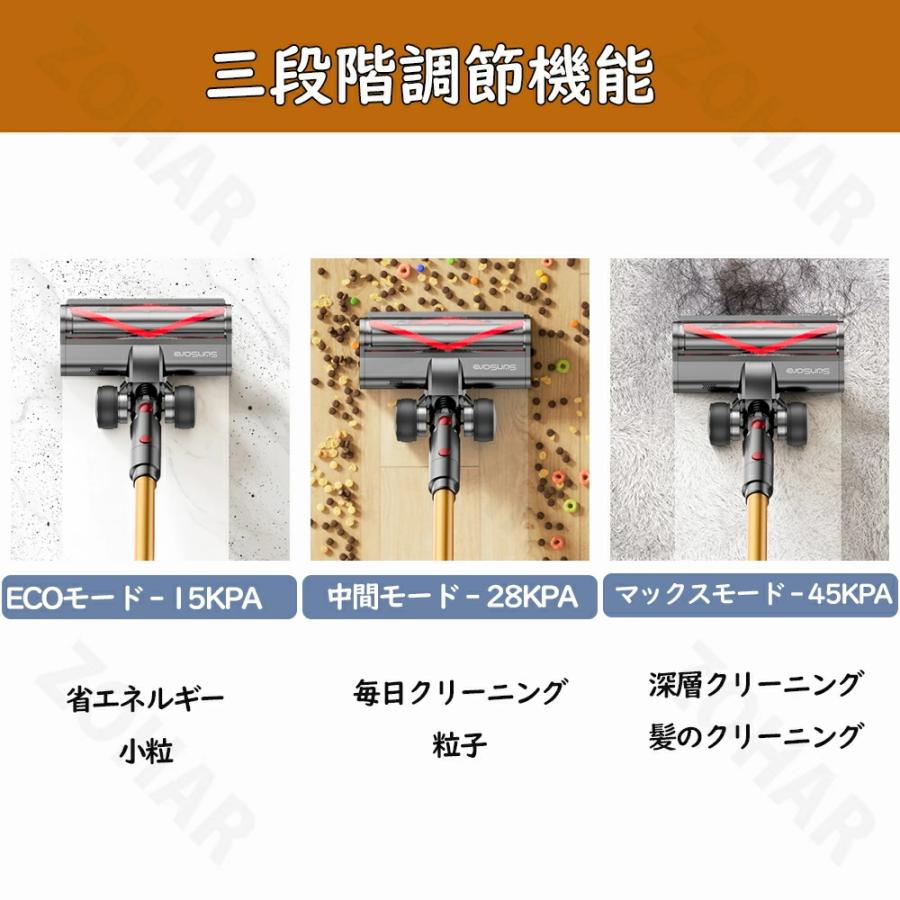 新モデル登場】掃除機 コードレス 45000pa超強力吸引 550W 60分長時間