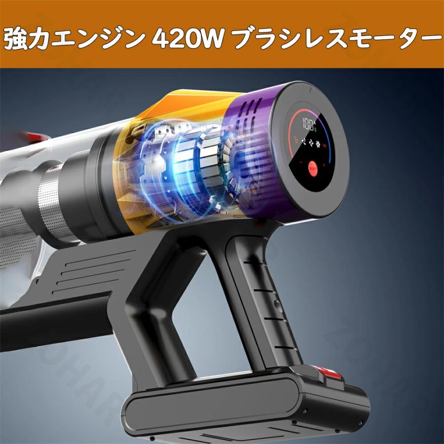 新モデル登場】掃除機 コードレス 45000pa超強力吸引 550W 60分長時間