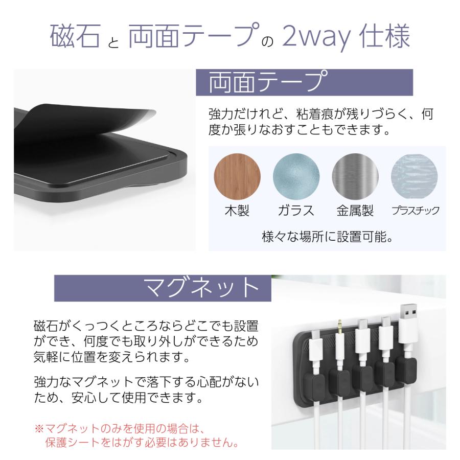 ケーブルクリップ マグネット ケーブルホルダー ケーブル収納 整理