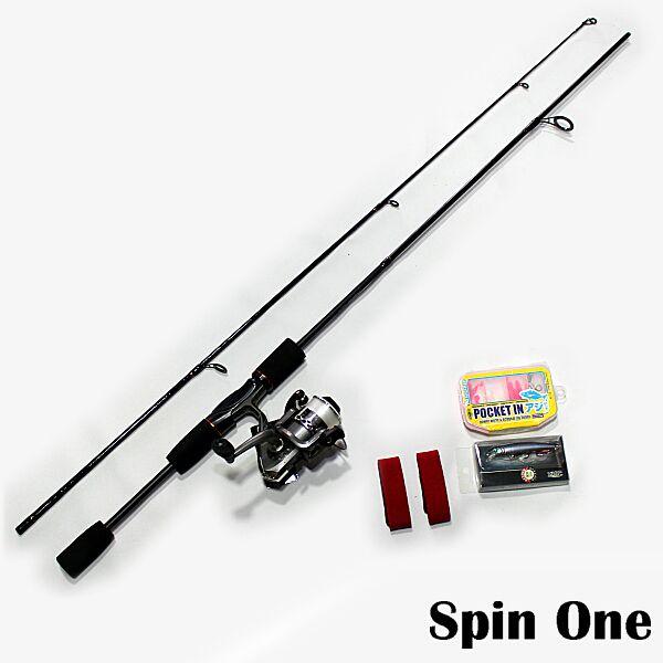 Spin One アジング入門セット 6.2ft ルアーロッド ＋ ライン付きスピニングリール ＋ アジ用ルアーセット 【AS】 | 