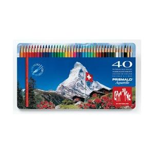 送料無料 カランダッシュ CARANd'ACHE 水溶性色鉛筆 プリズマロ 40色セット (缶入)