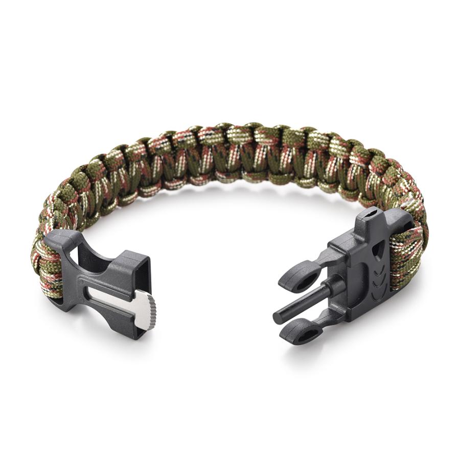 パラコードブレスレット サバイバル 防災 ロープ ホイッスル 火起こし