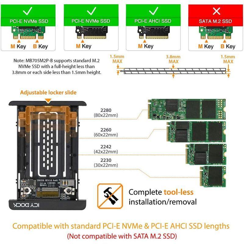 ICYDOCK MB705M2P-B M.2 PCIe NVMe SSD 2.5 ICYDOCK MB705M2P-B M.2 PCIe NVMe SSD 2.5