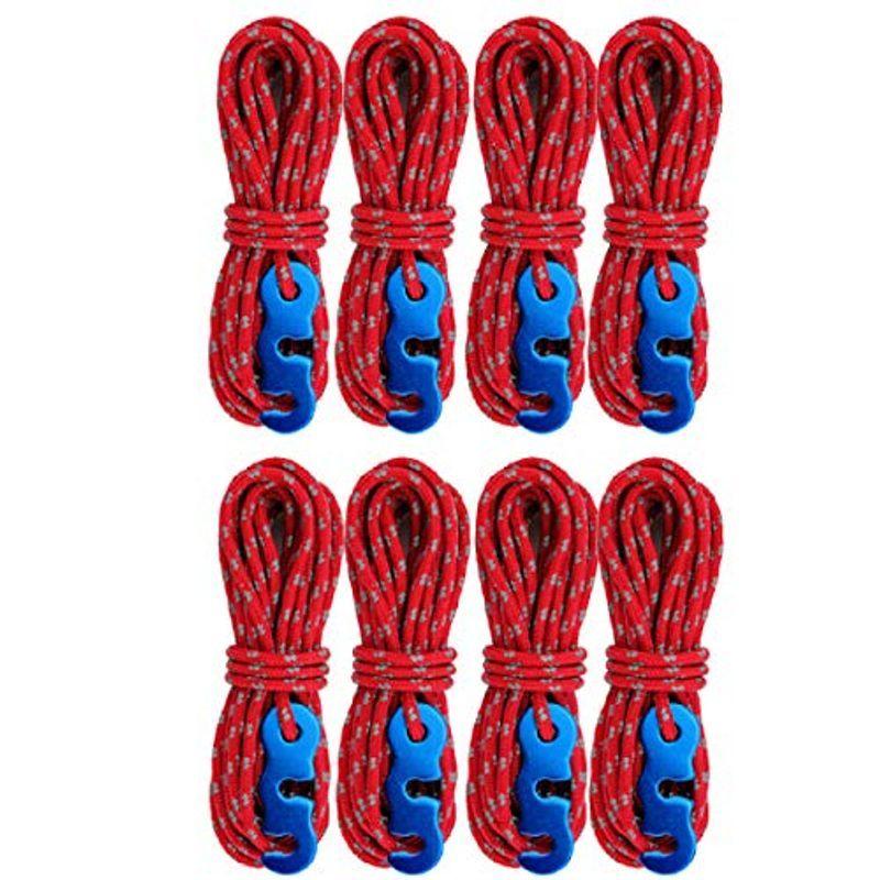 Azarxis テントロープ タープロープ 反射材入り 径3 長さ4ｍ 4本セット ガイロープ アルミ自在金具 耐強力 耐久 テント 天幕 Ddccwonngo Prosoindsas Com