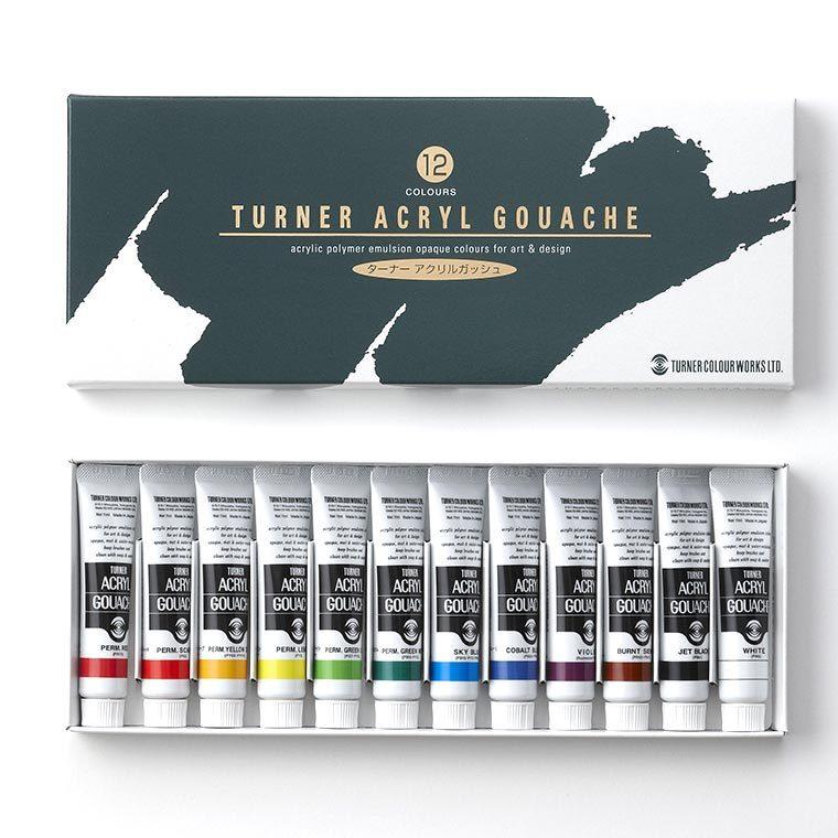 ターナー】 アクリルガッシュ 11ml 12色スクールセット 1個入