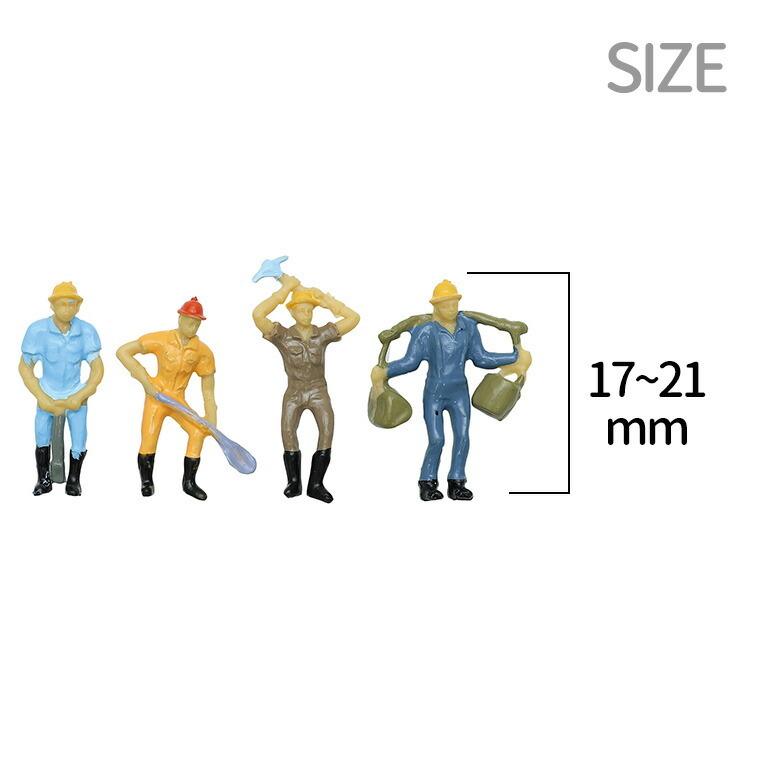 ジオラマ模型 工事現場の人 1/42 10個 1セット入【ゆうパケット対応