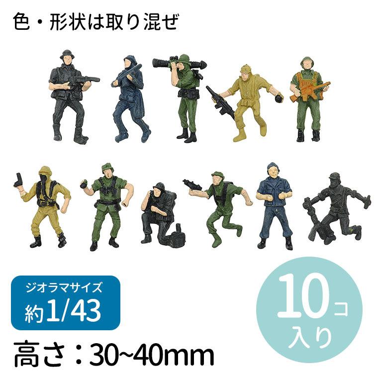 ジオラマ模型 サバイバルゲーマー 1/43 10個 1セット入【ゆうパケット