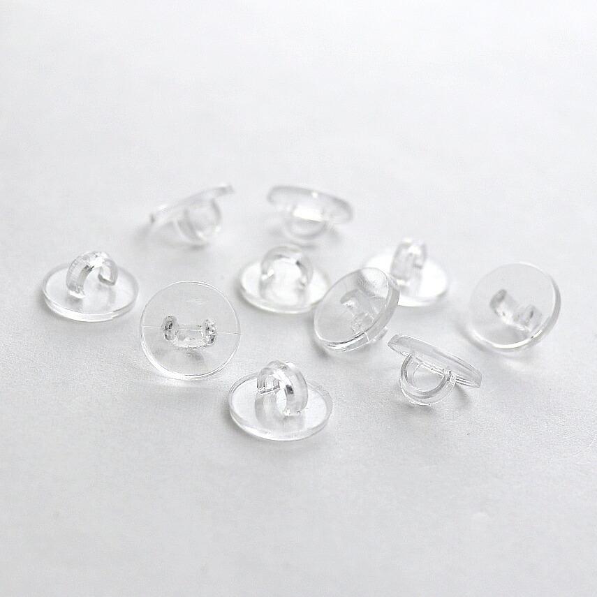 10mm 20個入 ABS樹脂 足付きボタン クリア 【ゆうパケット対応