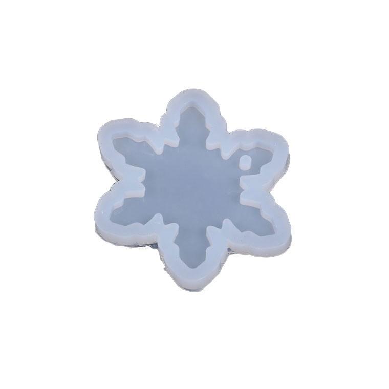 雪の結晶 穴あり 39×39mm 1個入 シリコンモールド 【ゆう