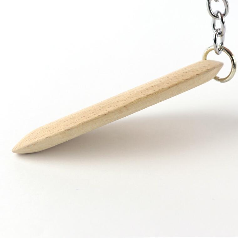 1個入 134mm×30mm ナチュラルウッドキーホルダー 【ゆうパケット対応