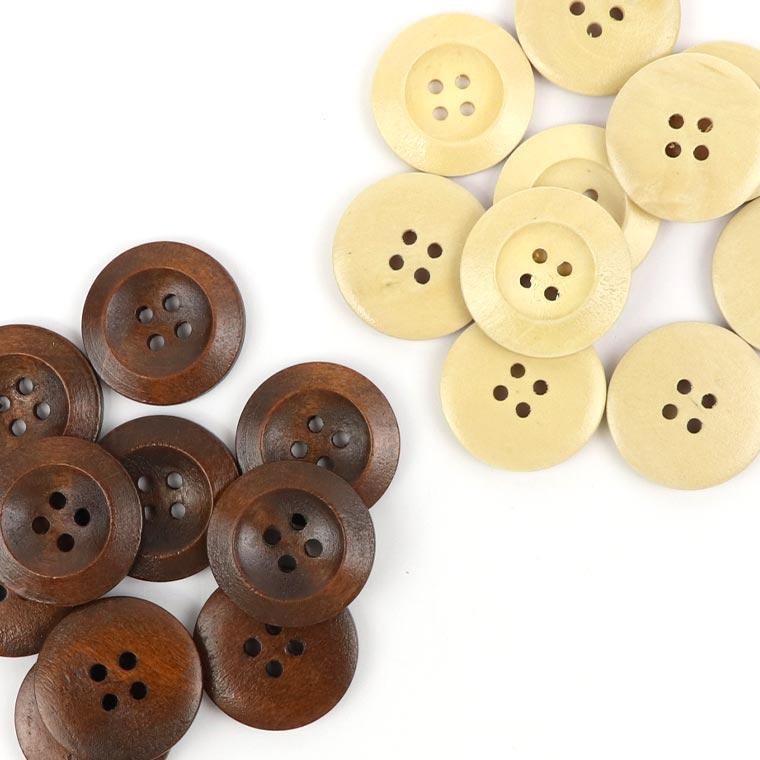直径約25mm 10個入 ウッドボタン 丸 4つ穴 ナチュラル ディープブラウン ゆうパケット対応 Hm 45 46 C8 手芸材料のお店 アンシャンテ工房 通販 Yahoo ショッピング
