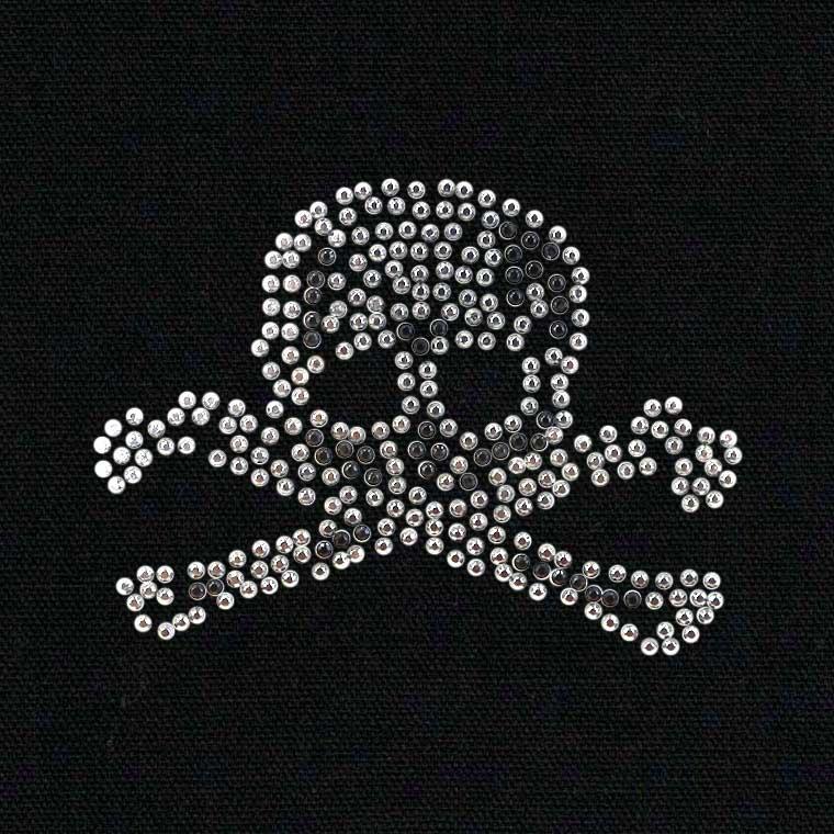 アウトレット】キラキラストーン転写シート スカル ラインストーン