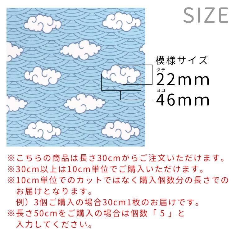 雲模様 ビートブルー 幅110cm 長さ10cm オックス生地【ゆうパケット