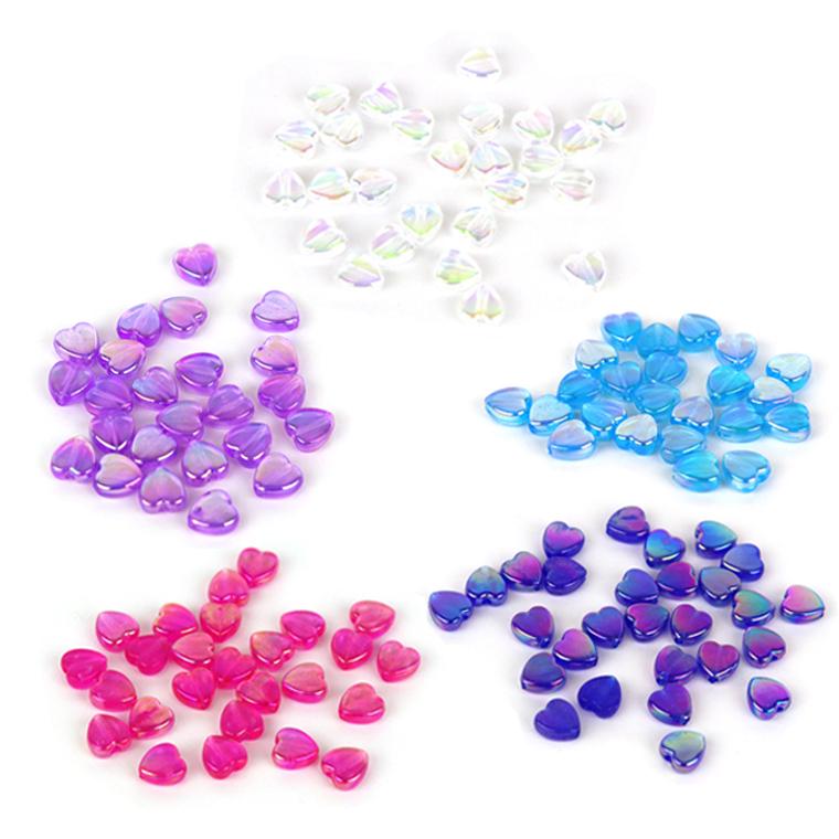 約9 8mm 50個入 アクリルビーズ ハート オーロラカラー 穴1 6mm 選べる5色 ゆうパケット対応 Hm 46 96 手芸材料のお店 アンシャンテ工房 通販 Yahoo ショッピング