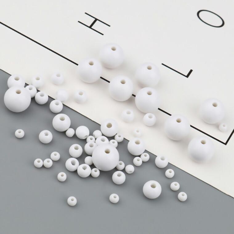 20個入 12mm ホワイト シンプルアクリルビーズ 大 球形 円形 穴2.3mm