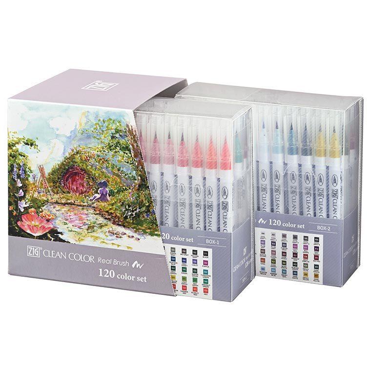 呉竹】ZIGクリーンカラーリアルブラッシュ 120色セット 1セット