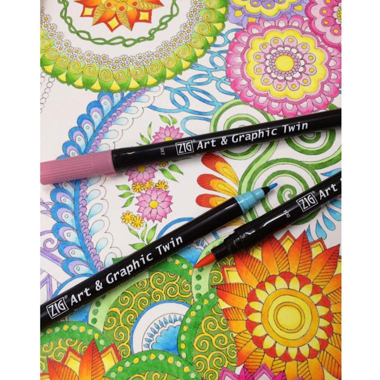 呉竹】ZIG Art & Graphic Twin PALE ROSE 1個入【ゆうパケット対応