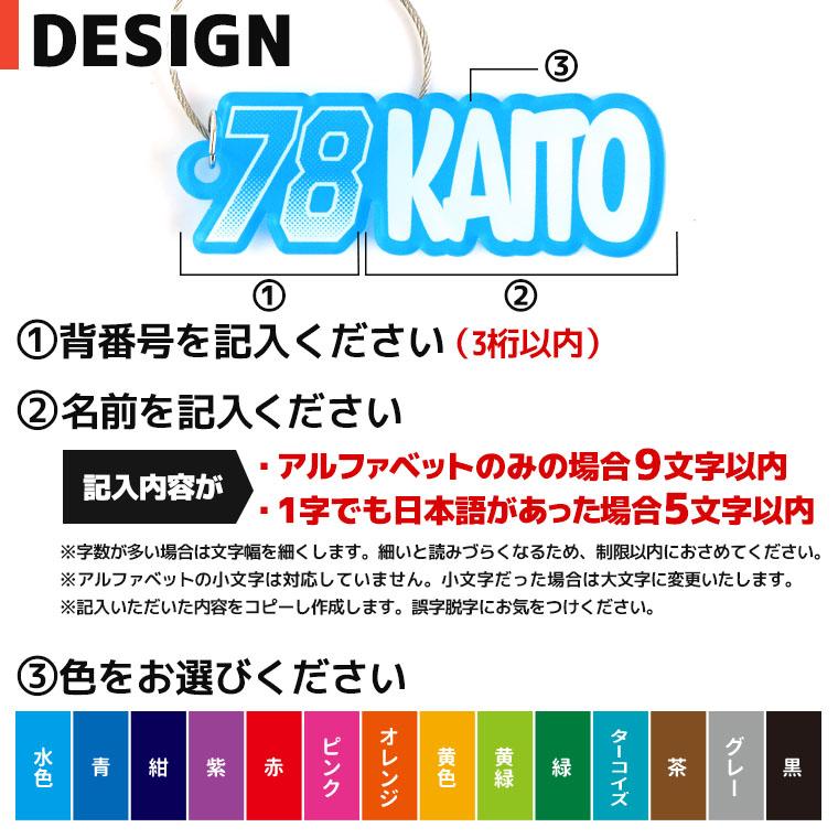 背番号ネームプレートキーホルダー アクリル製 アンシャンテラボ【ゆう
