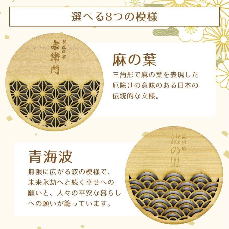 和柄ウッドコースター 丸型 木製 全8柄 アンシャンテラボ【ゆう