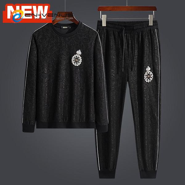 ジャージ上下 メンズ セットアップ サイドライン スリム 細身 イージーパンツ スポーツウェア 上品 暖かい きれいめ 防寒 代30代40代 お買得