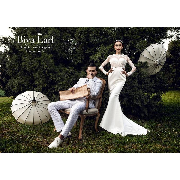 白 ストライプ ドレススーツ男性ダブルブレストメンズ 2 ピースセット