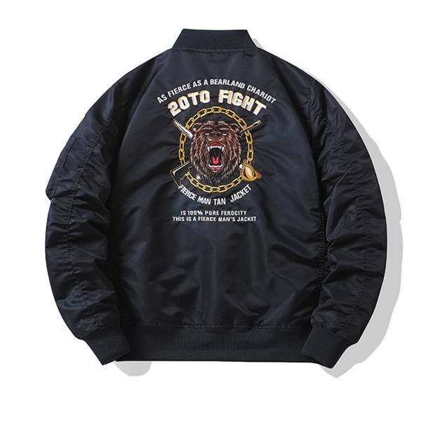 ミリタリージャケット メンズ 刺繍 MA-1 ナイロンジャケット フライト