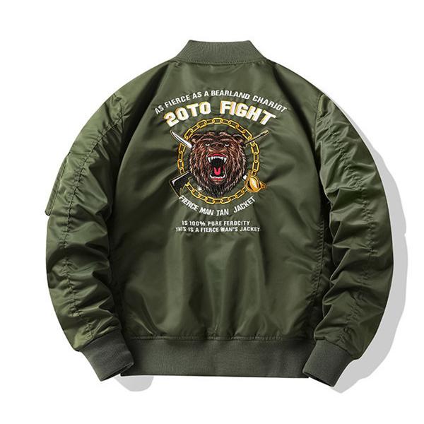 ミリタリージャケット メンズ 刺繍 MA-1 ナイロンジャケット フライト