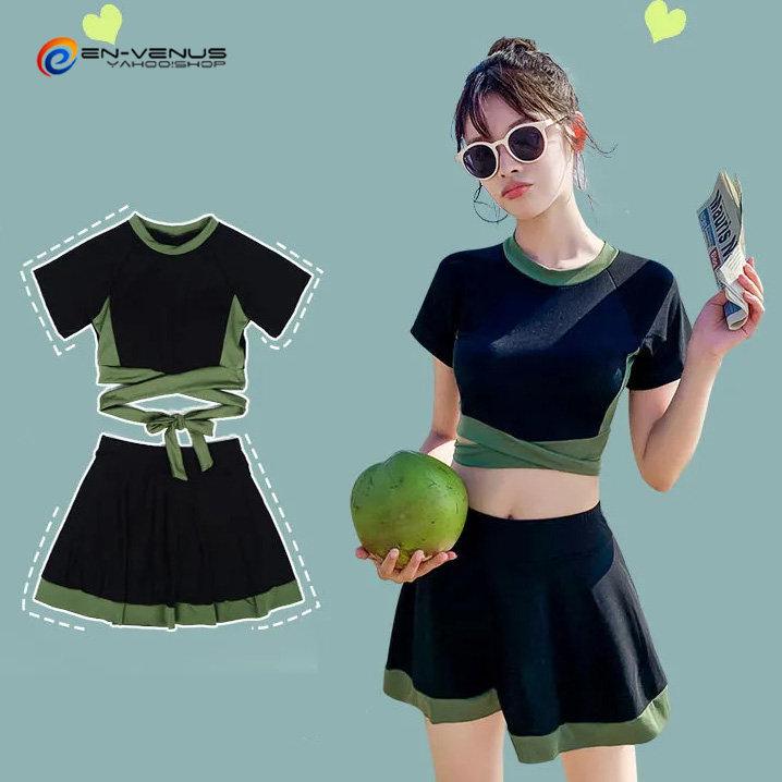 水着 レディース 体型カバー 半袖水着 セパレート スカート 韓国風 可愛い スイムウェア フィットネス水着 ママ水着 学生 温泉 オシャレ 女の子 高校生 Enth Enchanted Venus 通販 Yahoo ショッピング