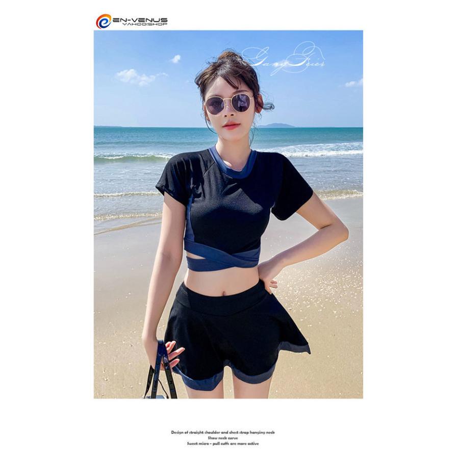 水着 レディース 体型カバー 半袖水着 セパレート スカート 韓国風 可愛い スイムウェア フィットネス水着 ママ水着 学生 温泉 オシャレ 女の子 高校生 Enth Enchanted Venus 通販 Yahoo ショッピング