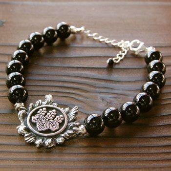 おすすめネット 家紋 旗印の戦国武将グッズ ギフト 戦国武将 18センチ ブレスレット シルバー925 天然石 豊臣秀吉 五七の桐 メンズアクセサリー Www Reinnec Cl