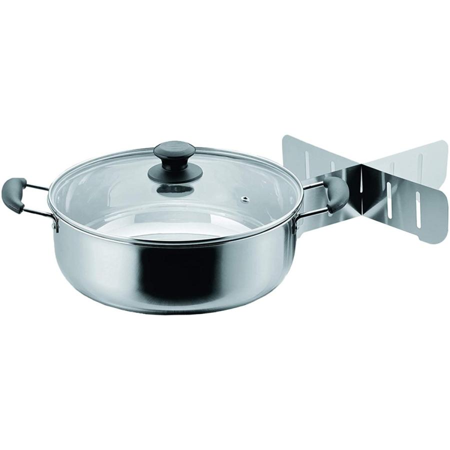 パール金属 和楽庵 ステンレス製ガラス蓋付おでん鍋26（仕切付