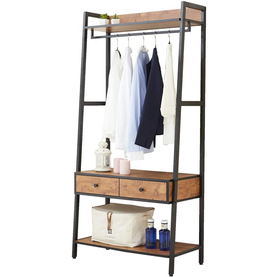 ドウシシャ 薄型 ハンガーラック 引き出しつき ワードローブ ビスカーナシリーズ幅80 8017h Hr エンチョーホームショッピング 通販 Yahoo ショッピング