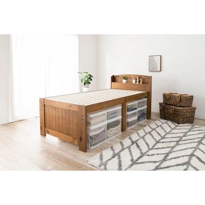 【メーカー直送】萩原シングルミドルベッド MB-5916S-LBR