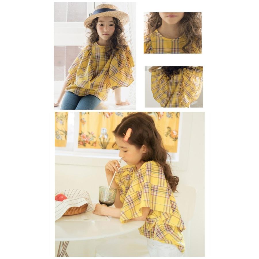 ガールズ デザイン Tシャツ 半袖 女の子 ベビー トップス ベビー 子供服 韓国 キッズ ジュニア 子供 こども チェック柄 ダンス 夏服 110 165cm Ln0844 Encore 通販 Yahoo ショッピング