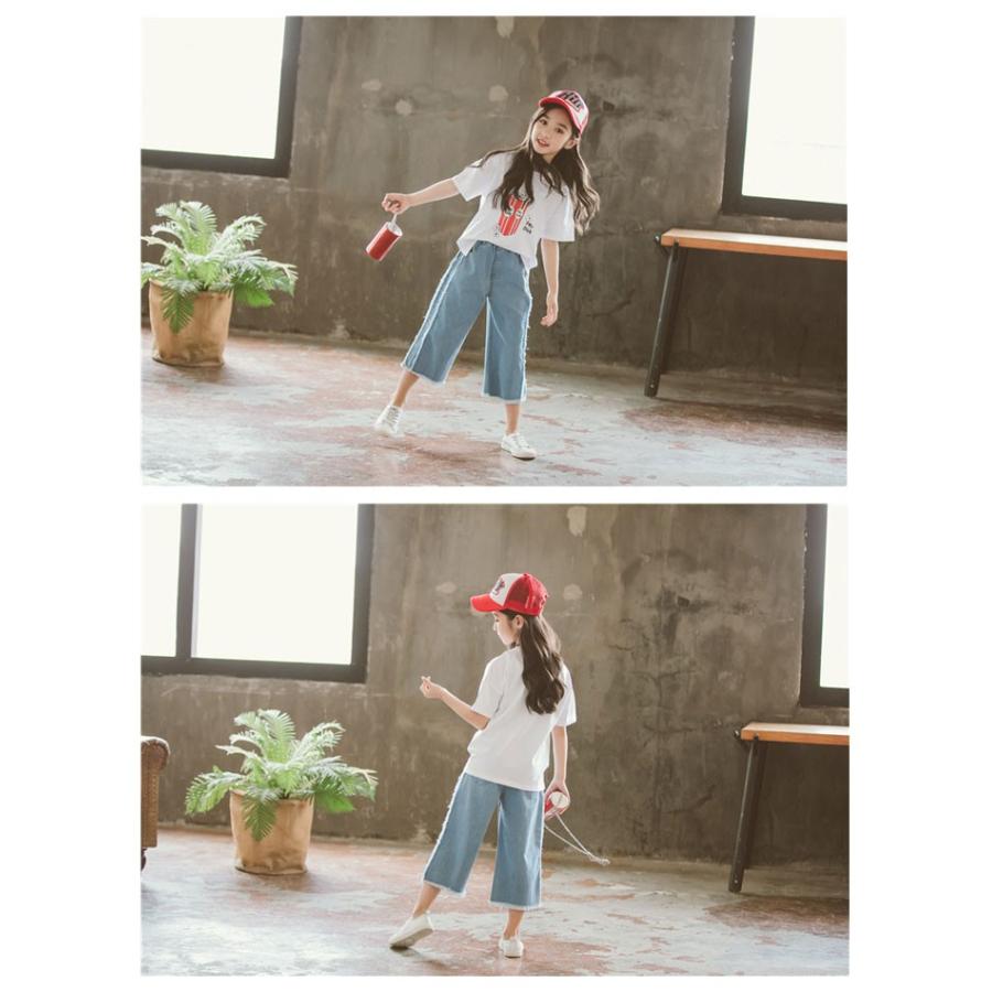 韓国子供服 女の子 Tシャツ ジーンズ 上下セット カジュアル キッズ 夏服 子供服 お出かけ 海外旅行 110 1 130 140 150 160cm Lxl0939 Encore 通販 Yahoo ショッピング