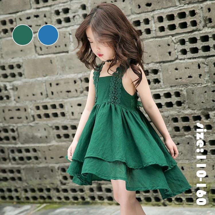 子供服 ワンピース 女の子 薄手 ノースリーブ 膝丈 ひざ丈 サロペット ワンピース キャミワンピ リゾート おしゃれ 子ども服 女児 夏 シンプル 人気 可愛い Y2502 Encore 通販 Yahoo ショッピング